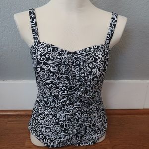 SUIT YOURSELF PATTERN RUCHED TIE ONE-PIECE {16W}